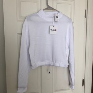 NWT Cropped mock turtle neck sweatshirt